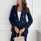 Zweireihiger einfarbiger Modeblazer - FreeWave Fashion 