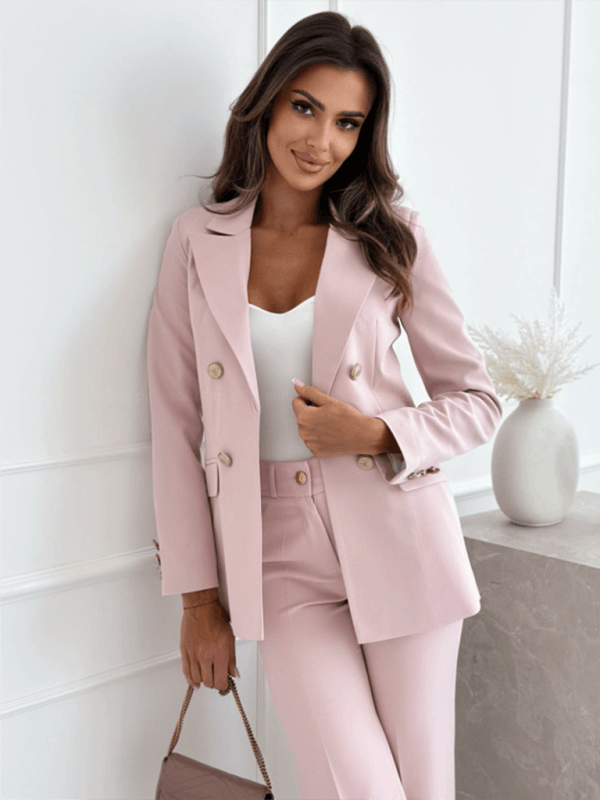 Zweireihiger einfarbiger Modeblazer - FreeWave Fashion 