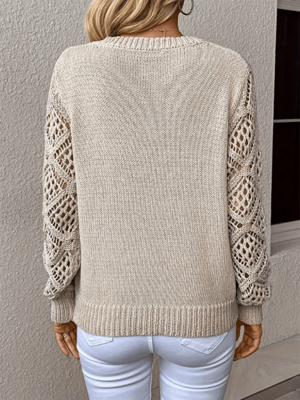 Langarm Einfarbig Casual Top - FreeWave Fashion 
