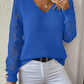 Langarm Einfarbig Casual Top - FreeWave Fashion 