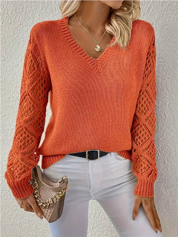 Langarm Einfarbig Casual Top - FreeWave Fashion 