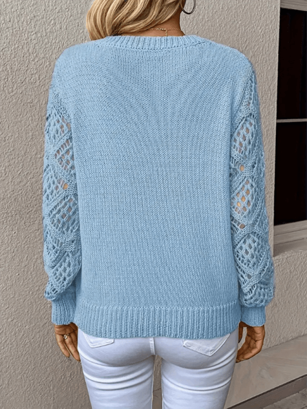 Langarm Einfarbig Casual Top - FreeWave Fashion 